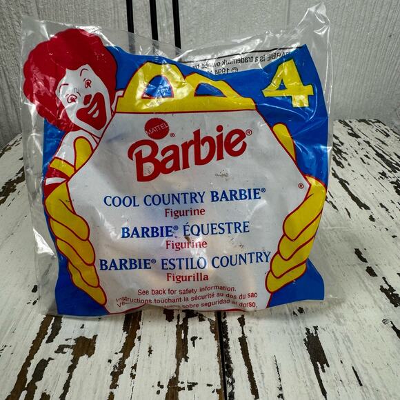 McDonald's Barbie Cool Country Barbie #4 1994 Vintage Mattel Happy Meal Toy NOS - Picture 1 of 3